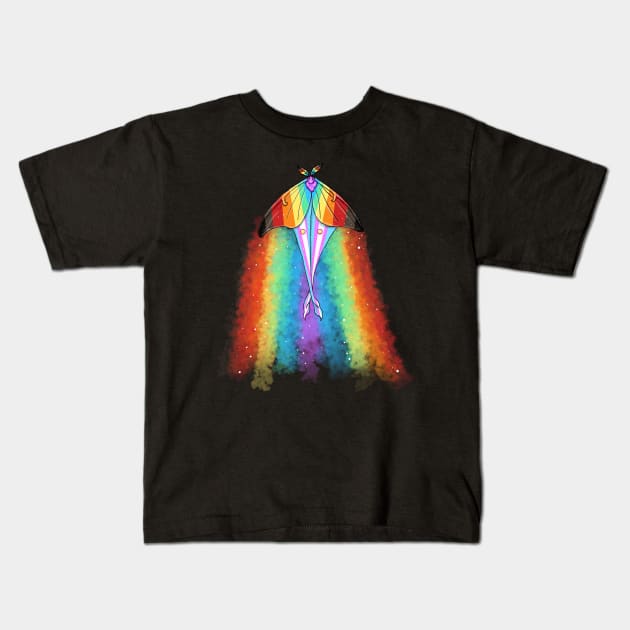 Pride Moth Kids T-Shirt by manicgremlin